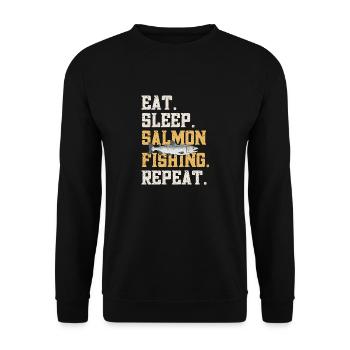 Pêche au saumon Pêcheur de saumon - Sweat-shirt Unisexe - noir - Devant - Alina (178cm) & Michal (187cm)