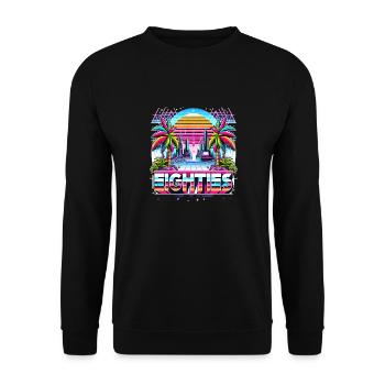 Eighties 80 ́s 80s - Unisex Sweatshirt - black - Front - Alina (178cm) & Michal (187cm)