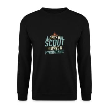 Flame Keeper Scout: Pyromaniac at Heart Tee - Unisex Pullover - Schwarz - Vorne - Alina (178cm) & Michal (187cm)