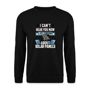 Solarpanel-Installateur Techniker Männer Erneuerbar - Unisex Pullover - Schwarz - Vorne - Alina (178cm) & Michal (187cm)