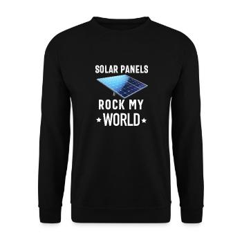 Solarpanel-Installateur Techniker Männer Erneuerbar - Unisex Pullover - Schwarz - Vorne - Alina (178cm) & Michal (187cm)