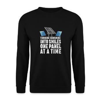 Solarpanel-Installateur Techniker Männer Erneuerbar - Unisex Pullover - Schwarz - Vorne - Alina (178cm) & Michal (187cm)