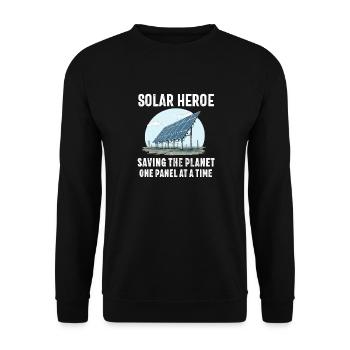 Solarpanel-Installateur Techniker Männer Erneuerbar - Unisex Pullover - Schwarz - Vorne - Alina (178cm) & Michal (187cm)