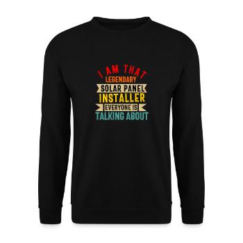Solarpanel-Installateur Techniker Männer Erneuerbar - Unisex Pullover - Schwarz - Vorne - Alina (178cm) & Michal (187cm)