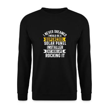 Solarpanel-Installateur Techniker Männer Erneuerbar - Unisex Pullover - Schwarz - Vorne - Alina (178cm) & Michal (187cm)