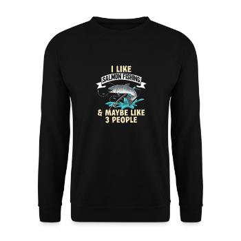 Pêche au saumon Pêcheur de saumon - Sweat-shirt Unisexe - noir - Devant - Alina (178cm) & Michal (187cm)