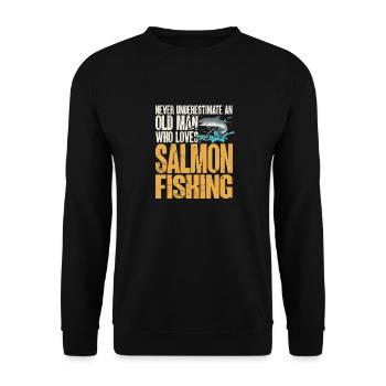 Pêche au saumon Pêcheur de saumon - Sweat-shirt Unisexe - noir - Devant - Alina (178cm) & Michal (187cm)
