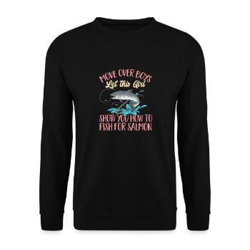Pêche au saumon Pêcheur de saumon - Sweat-shirt Unisexe - noir - Devant - Alina (178cm) & Michal (187cm)