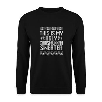 Frohes Weihnachtsgeschenk zu Weihnachten Hannukkah - Unisex Pullover - Schwarz - Vorne - Alina (178cm) & Michal (187cm)