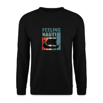 funny sail hobby sailor accessories motorboat - Unisex Sweatshirt - black - Front - Alina (178cm) & Michal (187cm)