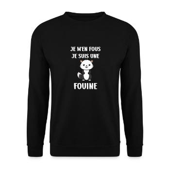 Humour petite fouine - Sweat-shirt Unisexe - noir - Devant - Alina (178cm) & Michal (187cm)