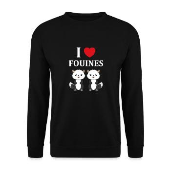 Humour petite fouine - Sweat-shirt Unisexe - noir - Devant - Alina (178cm) & Michal (187cm)