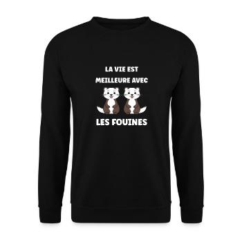 Humour petite fouine - Sweat-shirt Unisexe - noir - Devant - Alina (178cm) & Michal (187cm)