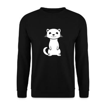 Humor kleines Wiesel - Unisex Pullover - Schwarz - Vorne - Alina (178cm) & Michal (187cm)