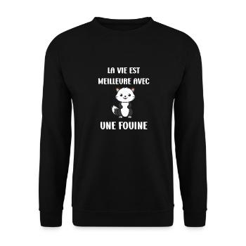 Humour petite fouine - Sweat-shirt Unisexe - noir - Devant - Alina (178cm) & Michal (187cm)