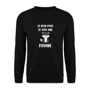 Humour petite fouine - Sweat-shirt Unisexe - noir - Devant - Alina (178cm) & Michal (187cm)