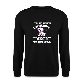 Hund Dalmatiner - Unisex Pullover - Schwarz - Vorne - Alina (178cm) & Michal (187cm)
