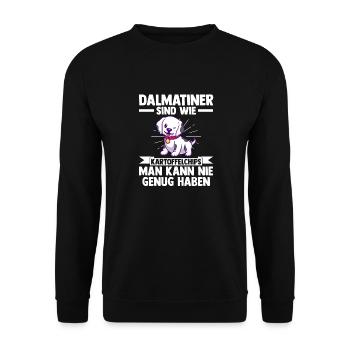 Hund Dalmatiner - Unisex Pullover - Schwarz - Vorne - Alina (178cm) & Michal (187cm)