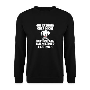 Hund Dalmatiner - Unisex Pullover - Schwarz - Vorne - Alina (178cm) & Michal (187cm)