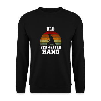 Old Schmetterhand Tischtennis Geschenk - Unisex Pullover - Schwarz - Vorne - Alina (178cm) & Michal (187cm)