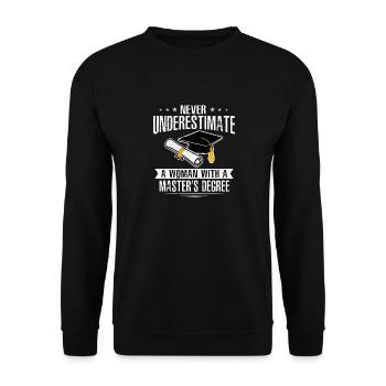 Master's Degree Studium Master Abschluss - Unisex Pullover - Schwarz - Vorne - Alina (178cm) & Michal (187cm)