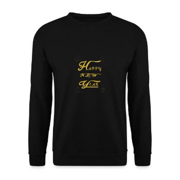 Handwritten - Happy New Year - Unisex Sweatshirt - black - Front - Alina (178cm) & Michal (187cm)