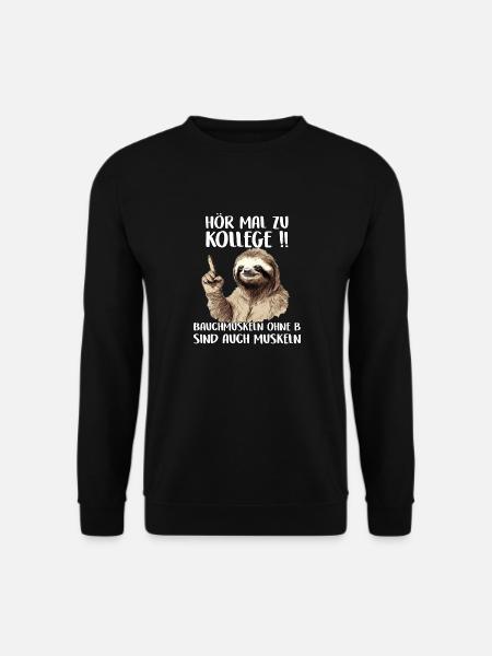 Faultier Geschenk Sportmuffel Geschenkidee Sloth - Unisex Pullover - Schwarz