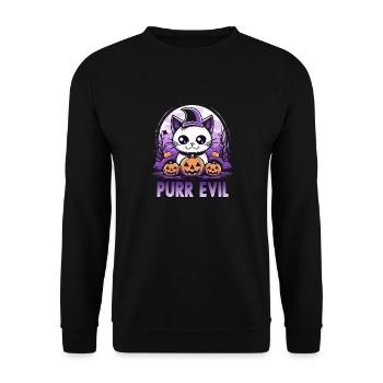 Décoration Halloween Chibi Chats Cadeau - Sweat-shirt Unisexe - noir - Devant - Alina (178cm) & Michal (187cm)