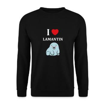 Drôle bébé minimaliste simple petit lamantin - Sweat-shirt Unisexe - noir - Devant - Alina (178cm) & Michal (187cm)