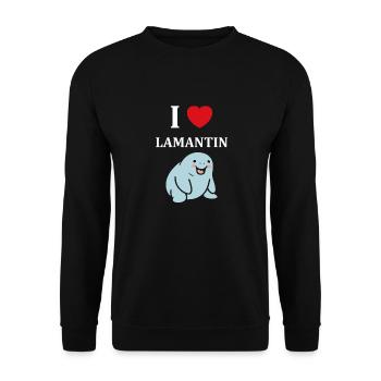 Drôle bébé minimaliste simple petit lamantin - Sweat-shirt Unisexe - noir - Devant - Alina (178cm) & Michal (187cm)