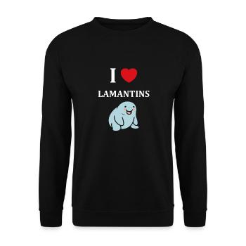 Drôle bébé minimaliste simple petit lamantin - Sweat-shirt Unisexe - noir - Devant - Alina (178cm) & Michal (187cm)