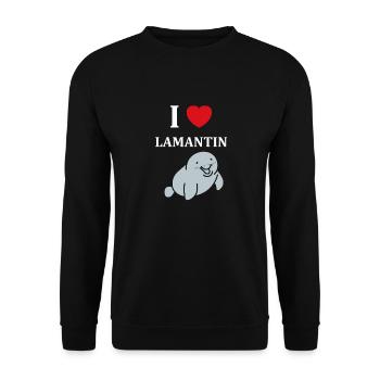 Drôle bébé minimaliste simple petit lamantin - Sweat-shirt Unisexe - noir - Devant - Alina (178cm) & Michal (187cm)