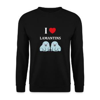 Drôle bébé minimaliste simple petit lamantin - Sweat-shirt Unisexe - noir - Devant - Alina (178cm) & Michal (187cm)