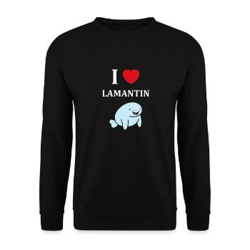Drôle bébé minimaliste simple petit lamantin - Sweat-shirt Unisexe - noir - Devant - Alina (178cm) & Michal (187cm)