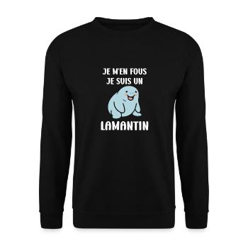 Drôle bébé minimaliste simple petit lamantin - Sweat-shirt Unisexe - noir - Devant - Alina (178cm) & Michal (187cm)