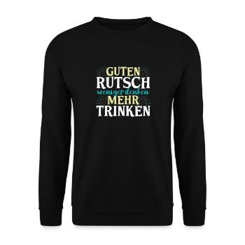 Neujahr Feuerwerk Silvester - Unisex Pullover - Schwarz - Vorne - Alina (178cm) & Michal (187cm)