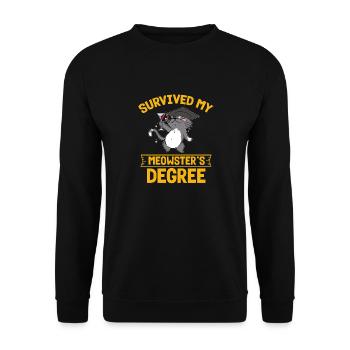 Master's Degree Studium Master Abschluss - Unisex Pullover - Schwarz - Vorne - Alina (178cm) & Michal (187cm)
