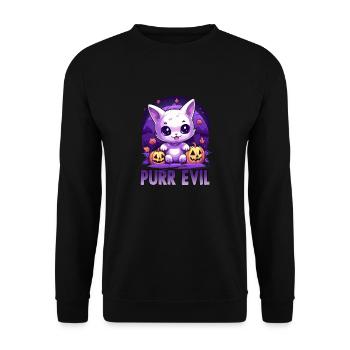 Chats Kawaii Costume d'Halloween Costume de chat - Sweat-shirt Unisexe - noir - Devant - Alina (178cm) & Michal (187cm)