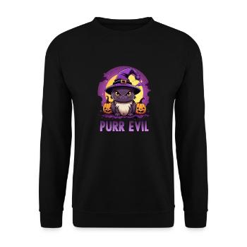 Halloween Costume de chat Bonbons ou farces Fête - Sweat-shirt Unisexe - noir - Devant - Alina (178cm) & Michal (187cm)