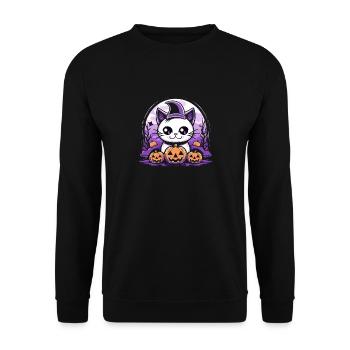 Halloween Decoration Kawaii Stuff Halloween Gift - Unisex Sweatshirt - black - Front - Alina (178cm) & Michal (187cm)