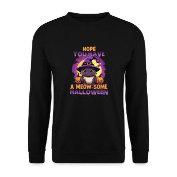 Costume de chat d'Halloween pour cadeau - Sweat-shirt Unisexe - noir - Devant - Alina (178cm) & Michal (187cm)