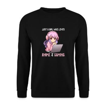 Kawaii Girl Anime Manga Girl Cat - Unisex Sweatshirt - black - Front - Alina (178cm) & Michal (187cm)