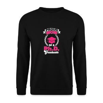 PhD Graduate Doktorgrad Ph.D. Promotion - Unisex Pullover - Schwarz - Vorne - Alina (178cm) & Michal (187cm)