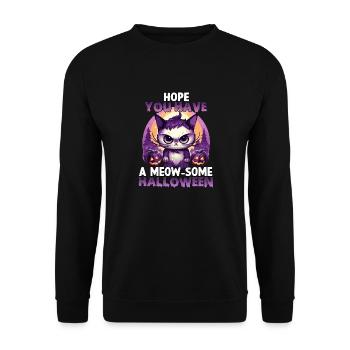 Kawaii Anime Cats Costume Halloween Anime Cats - Unisex Sweatshirt - black - Front - Alina (178cm) & Michal (187cm)