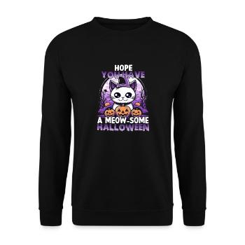 Costume d'Halloween de chat kawaii pour les fans - Sweat-shirt Unisexe - noir - Devant - Alina (178cm) & Michal (187cm)