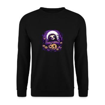 Cute Halloween Sloth Outfit Halloween Party - Unisex Sweatshirt - black - Front - Alina (178cm) & Michal (187cm)