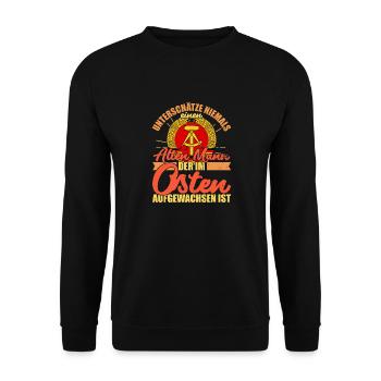 Flagge Wappen DDR GDR Ossi Osten Alten Mann - Unisex Pullover - Schwarz - Vorne - Alina (178cm) & Michal (187cm)