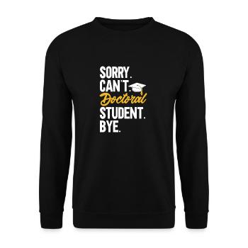 PhD Graduate Doktorgrad Ph.D. Promotion - Unisex Pullover - Schwarz - Vorne - Alina (178cm) & Michal (187cm)