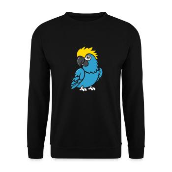Humor kleiner Papagei - Unisex Pullover - Schwarz - Vorne - Alina (178cm) & Michal (187cm)