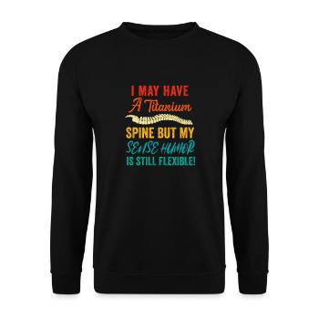 Back Post Surgery Recovery Men Women Discectomy - Unisex Sweatshirt - black - Front - Alina (178cm) & Michal (187cm)